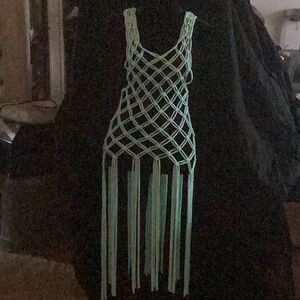 Green Sleeveless Scoop Neck Cocktail Dress